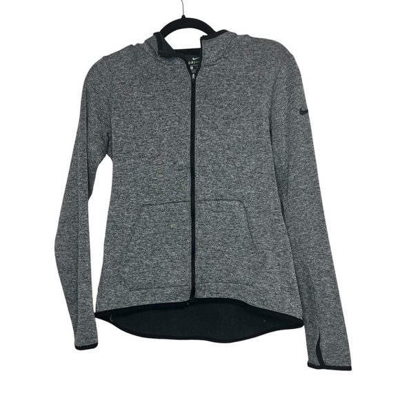 Nike Dri-Fit Therma Full Zip Training Hoodie Gray Jacket Womens M 803505-060 - Picture 1 of 13